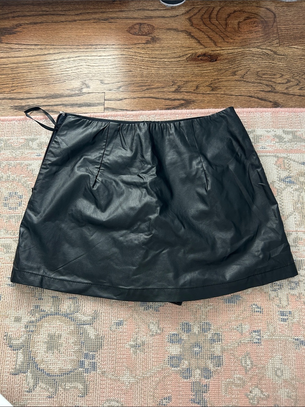 Cotton Candy Black Faux Leather Mini Skirt